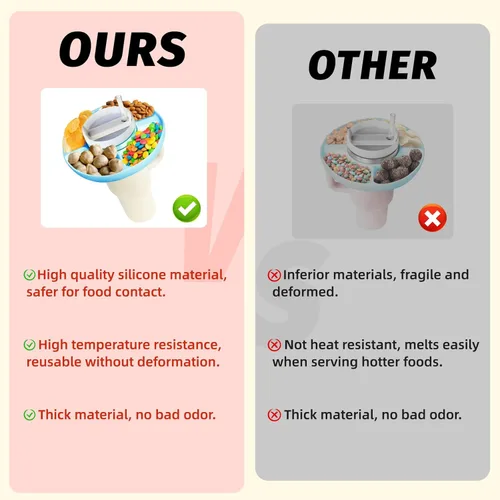 Vista 5 de DMTINTA Tazón de aperitivo para vaso Stanley de 40 onzas con asa, compatible con Stanley Cup, anillo reutilizable para aperitivos, azul celeste