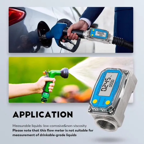 Vista 7 de CGOLDENWALL 1 inch 3/4inch Turbine Flow Meter 2.5~26GPM Stainless Steel Fuel Meter Digital Liquid Flowmeter with with NPT Adapters for Water