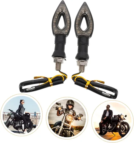 Vista 9 de Mikinona Kit de luces de motocicleta, 2 indicadores de señal de giro, luces de giro para una conducción segura