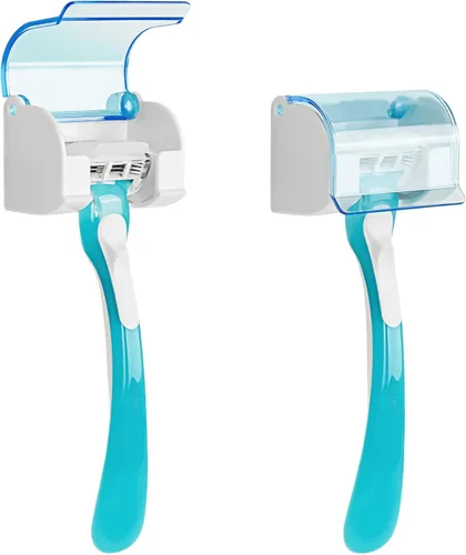 Vista 12 de LUEXBOX Soporte de seguridad para pared de ducha, maquinilla de afeitar autoadhesiva y soporte para cepillo para baño, soporte para cepillo