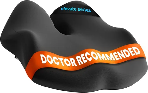 Elevate Series by Everlasting Comfort - Cojín de asiento de espuma viscoelástica recomendado por médicos para sillas de oficina y automóvil,