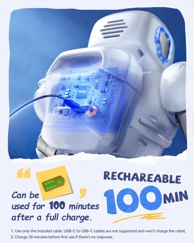 Vista 7 de Ruko 1088 Robots inteligentes para niños, gran robot interactivo programable RC con control de voz, control de aplicación, regalo para niños y niñas