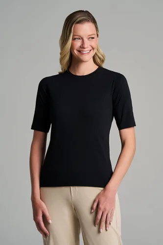 Vista 2 de Camiseta de manga corta para mujer - Protección solar UPF 50+ - Morada Negro