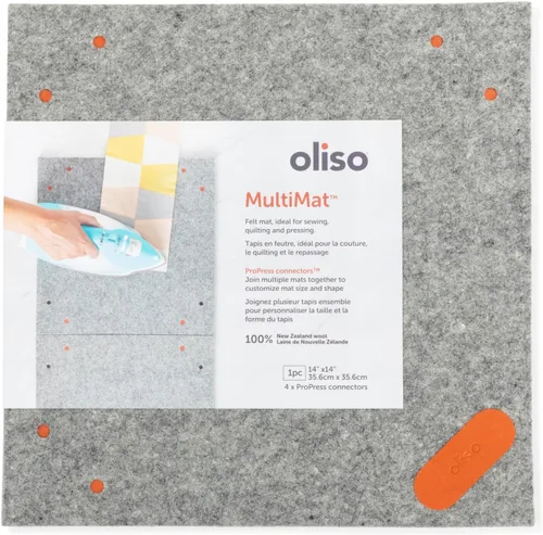oliso MultiMat Almohadilla de Prensado de Lana – 100% Lana de Nueva Zelanda, 14" x 14", ½" de Grosor – Ideal para Acolchado, Costura y Manualidades