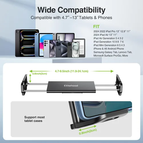 Vista 9 de Elitehood - Trípode de 160 cm para cámara y iPad, soporte compacto de viaje al aire libre, capacidad de carga 8kg/17.6lbs, compatible con DSLR