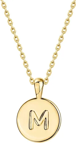 Vista 16 de PAVOI - Collar con dije de letra inicial chapado en oro de 14 quilates para mujer Collar con inicial alfabética de oro