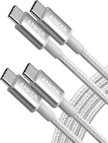 Vista 4 de Cable USB C a USB C de Anker, Cable de Carga Rápida Type-C de 60W (1 pie, paquete de 2) para iPhone Serie 17, iPad mini 6 y Más (Negro)