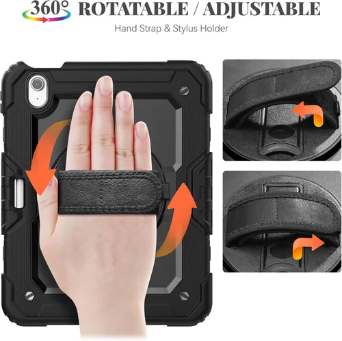 Vista 6 de BLOSOMEET Funda para iPad Air de 11 pulgadas M3 2025 y M2 2024 con protector de pantalla de vidrio templado y soporte para lápiz, funda para iPad