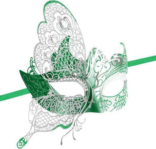 Vista 4 de Antifaz con diseño de mariposa veneciana misteriosa para fiesta de Halloween