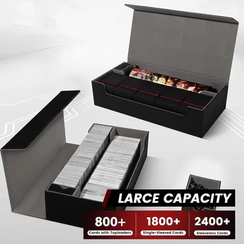Vista 3 de Estuche de almacenamiento prémium para tarjetas coleccionables TCG, caja con capacidad para más de 800 tarjetas con funda para MTG, YuGiOh, Uno