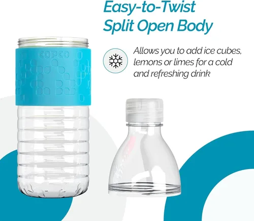 Vista 4 de Copco Hydra 16.9oz Water Bottle, Set of 2 – BPA-Free Tritan Bottles with Leak-Proof Closure & Grip Sleeve, Lightweight Reusable Water Bottles for