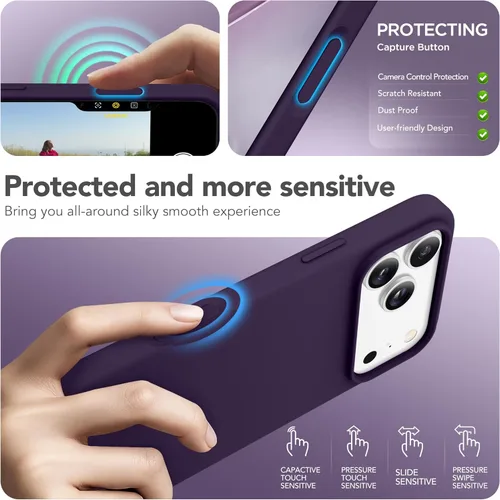 Vista 1394 de GONEZ Funda magnética para iPhone 14, compatible con Magsafe, con protector de pantalla + protector de cámara, forro de microfibra antiarañazos