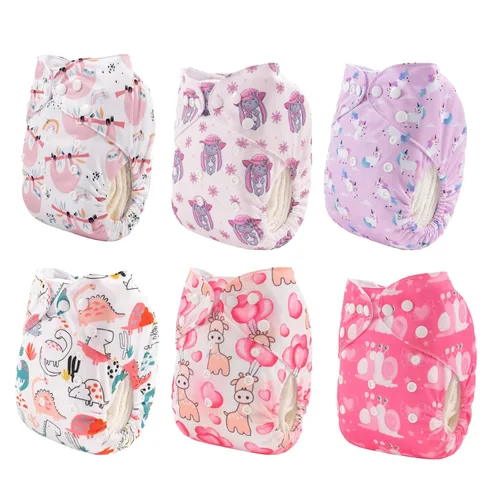 Vista 2 de 6 portapañales de tela Alvababy, con nueva posición y diseño estampado, reutilizables, lavables