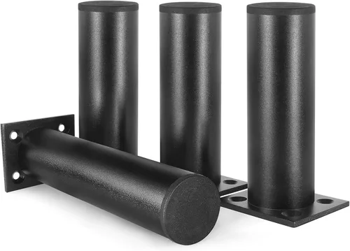 Vista 8 de Patas de muebles de aleación de aluminio de 2.4 pulgadas, patas de sofá negras, patas cortas de metal, patas de sofá resistentes, patas de repuesto
