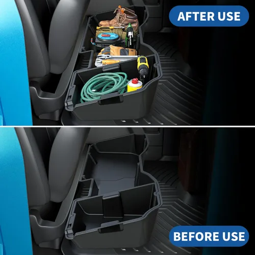 Vista 3 de oEdRo Almacenamiento Debajo del Asiento para Chevy Silverado/GMC Sierra 1500 (2014-2018) Crew Cab, 2500HD 3500HD (2015-2019), Caja de Herramientas