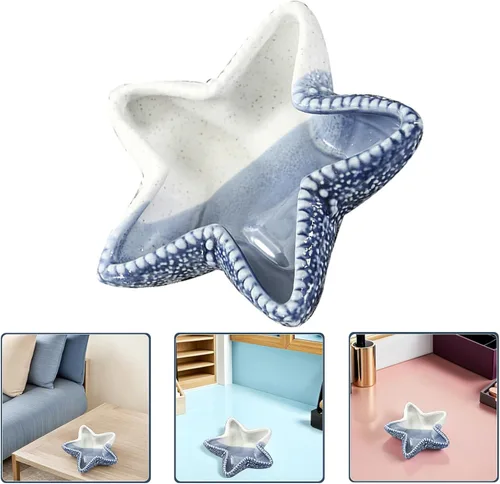 Vista 8 de Bandeja de almacenamiento de estrellas de mar azul, bandejas desechables para alimentos, bandeja para baratijas, cuencos para dulces, bandeja