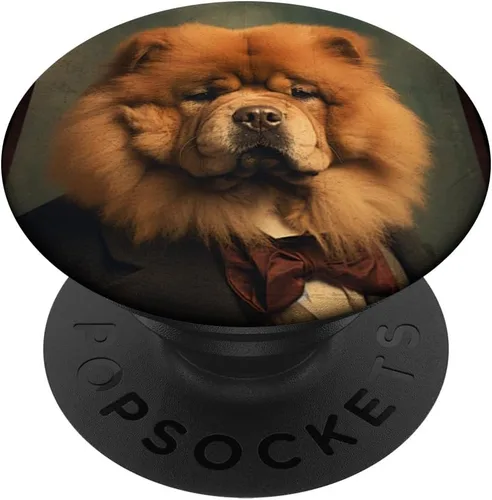 Chow Chow Dog Portrait Renaissance Funny Pet Mom Dad PopSockets Swappable PopGrip