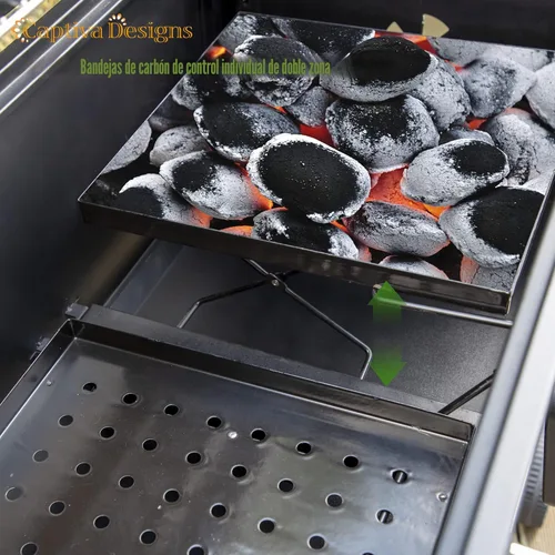 Vista 3 de Captiva Designs - Parrilla de carbón extra grande para barbacoa con área de cocción extragrande (794 pulgadas cuadradas), parrilla de cocina al aire