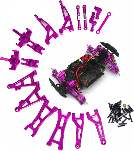 Vista 7 de Compatible con piezas de coche RC Hyper GO, accesorios de aluminio de metal de actualización 1/16, kit de piezas de repuesto para H16BM H16GT H16DR