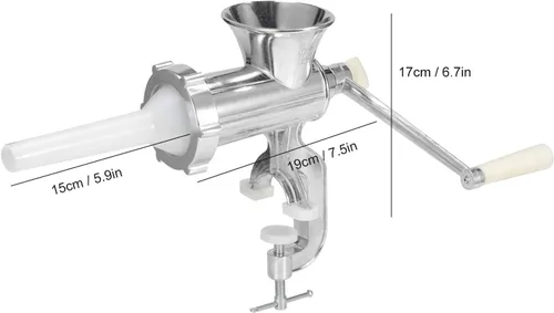 Vista 3 de Picadora manual de carne, multifunción de aleación de aluminio, picadora de carne, picadora de salchichas, herramienta de cocina manual para uso