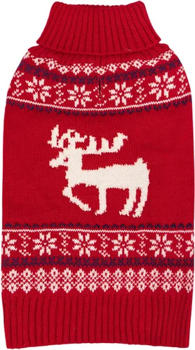 Vista 10 de KYEESE Suéter de Navidad para Perro, Suéter Cálido de Cuello de Tortuga para Perros Pequeños Macho y Hembra con Patrón de Copo de Nieve y Reno, Ropa