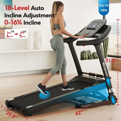 Vista 2 de Treadmill with Incline, 3 in 1 Under Desk Treadmill Walking Pad with Removable Desk Workstation 3.5HP Foldable Compact Walking Treadmills for Home