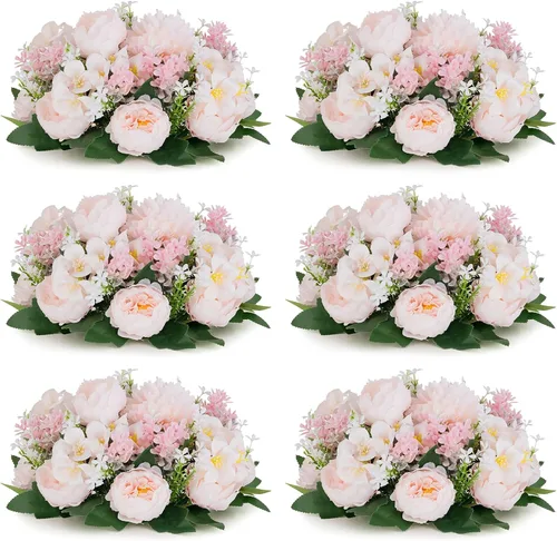 Vista 18 de Bolas de Flores Inweder para Centros de Mesa: 10 Piezas de Flores Blancas para Centros de Mesa Arreglos Florales Centro de Mesa para Boda, Fiesta