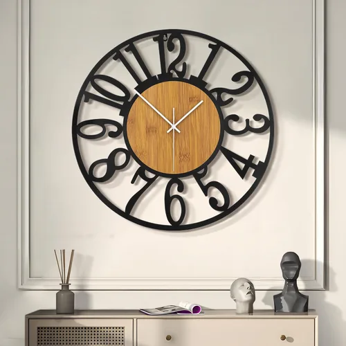 Vista 21 de LEIKE Relojes de Pared Grandes, Silenciosos, Sin Tictac, Funcionan con Baterías, Rústico Redondo Moderno Gran Reloj de Pared de Madera para Sala