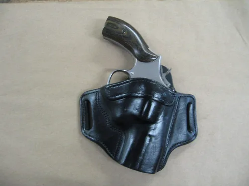 Vista 2 de Azula OWB - Funda de piel moldeada con 2 ranuras para cinturón de panqueques para brazos Charter Pitbull .45 CCW negro derecho