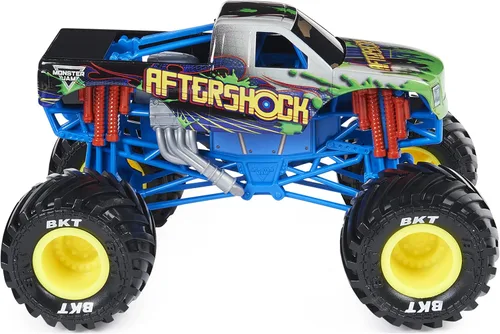 Vista 3 de Monster Jam Oficial - Camión monstruo Aftershock - Vehículo fundido a presión coleccionable de escala 1:24 - Llantas con bordes cromados
