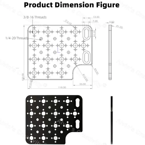 Vista 5 de Alvins - Placa lateral para cámara ARRI Alexa Mini LF - Panel lateral de expansión para cámaras Sony ROJAS