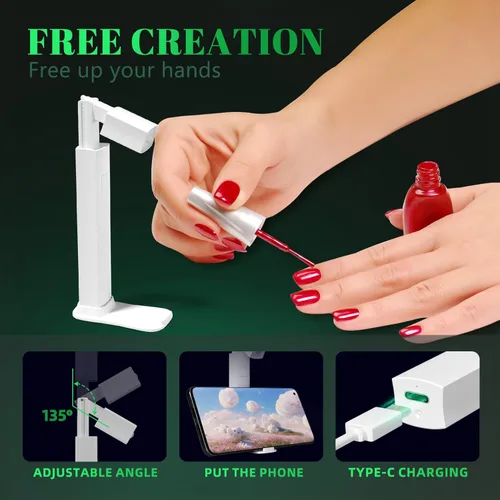 Vista 2 de ranrose Mini luz UV para uñas de gel, mini lámpara de uñas portátil, luz UV de mano de 3 W para uñas, secador de uñas en forma de L, luz LED