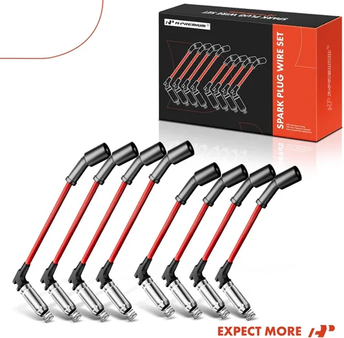 Vista 8 de A-Premium Juego de 8 cables de encendido de bujía de alta temperatura, compatibles con Chevrolet Chevy GMC Silverado Suburban Sierra Tahoe Yukon