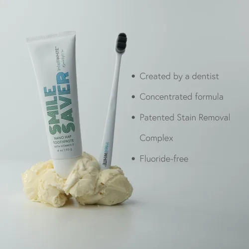 Vista 4 de Smile Saver Hydroxiapatite (HAP) y pasta de dientes concentrada sin flúor de vitamina D con xilitol; ayuda a depositar minerales en la superficie