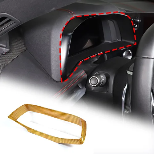 Vista 9 de Marco para panel de salpicadero de automóvil compatible con Chevrolet Corvette C8 Stingray 2020-2025 100% fibra de carbono real, 1 pieza