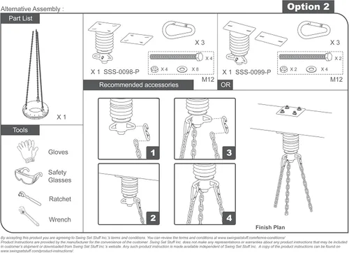 Vista 5 de Swing Set Stuff Inc. Set Stuff - Columpio de plástico para neumáticos con cadena revestida Sss Logo Sticker Playground, amarillo