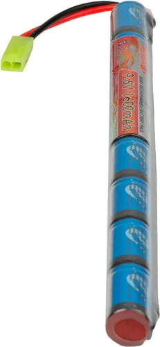 Vista 7 de Tenergy Airsoft - Batería de 9.6 V 1600 mAh NiMH Stick de alto rendimiento con conector Mini Tamiya para Airsoft (paquete de 2)