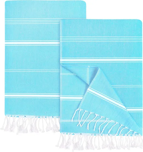 Vista 19 de Utopia Towels Paquete de 2 toallas de playa turcas, de 40 x 72 pulgadas, de gran tamaño, 100% algodón, sin arena, ligera, absorbente, de secado
