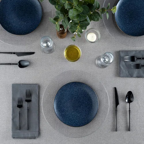 Vista 2 de Platos base de 13 pulgadas de plástico transparente de uso pesado desechables para cena, vajilla para servir, platos, bandejas, vajilla, paquete