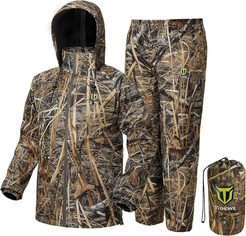 Vista 8 de Traje de lluvia TIDEWE, impermeable, transpirable, ligero, 2 piezas