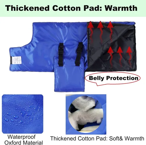 Vista 3 de Manta de pantorrilla, ropa cálida para pantorrillas, abrigo protector de pantorrillas, manta de cabra de oveja, para mantener a las vacas, cabras