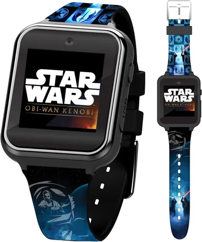 Star Wars - Reloj inteligente para niños con diseño OBI-Wan Kenobi, 10 caras de reloj, cámara selfie, grabadora de voz y video, contador de pasos