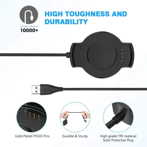 Vista 4 de Compatible con cargador Huawei Watch 2, cable de carga USB de repuesto, adaptador de accesorios para Huawei Watch 2 Pro Sport/Classic