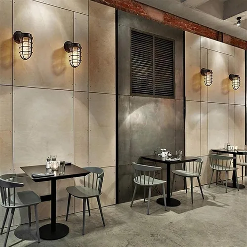 Vista 2 de Creative Wrought Iron Glass Wall Lamp - Retro Industrial Style Wall Sconce for Bar or Bedroom, E27 Bulb, Available in Brown and Black