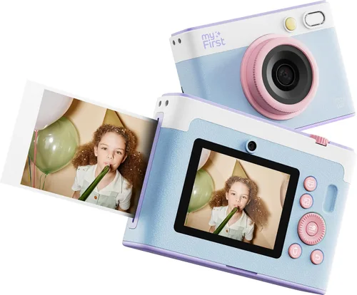 myFirst Cámara Insta Lux de impresión instantánea, impresiones en color reales de alta definición, impresión de teléfono WiFi, lente dual de 5 MP,