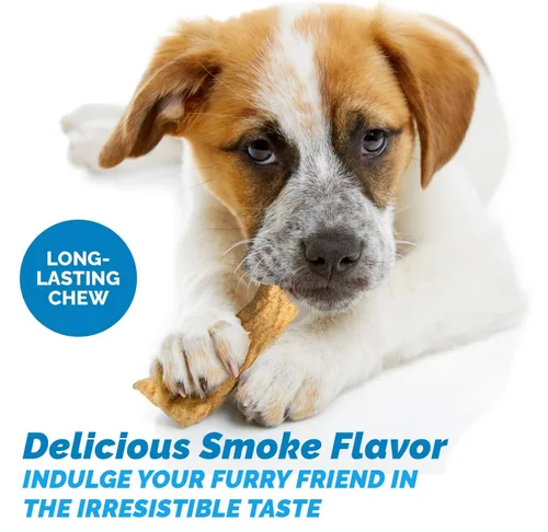 Vista 4 de 123 Treats Chips de cuero crudo natural para perros, sabor ahumado (5 libras) de carne cruda de carne de res, masticables de larga duración