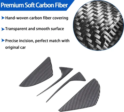 Vista 3 de Cubierta protectora de panel de golpes de fibra de carbono suave para puerta lateral, ajuste para Chevrolet Corvette C8 Stingray 2020-2024, tira