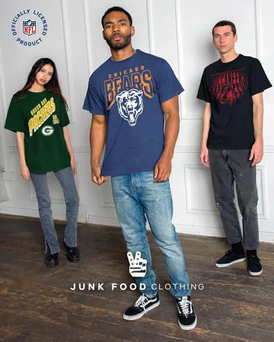 Vista 5 de Junk Food NFL Sudadera con Capucha Pullover Signature unisex para adultos. Ajuste Unisex Relajado.