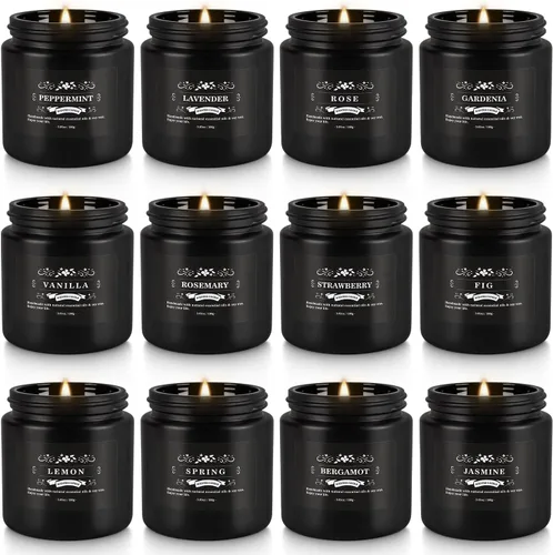 Vista 14 de WPONSZU Juego de regalo de 24 velas perfumadas navideñas para mujer, vela en frasco, vela de lata de cera de soja de 2.5 oz - Regalo ideal