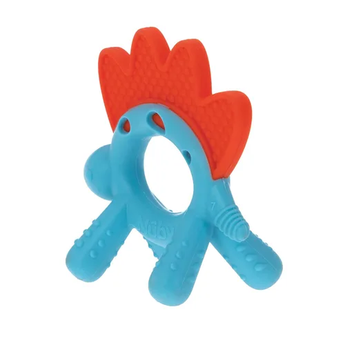Vista 7 de Nuby Geo Zoos - Mordedor de masaje - Juguete de dentición para bebés, suave y fácil agarre, más de 3 meses, dinosaurio